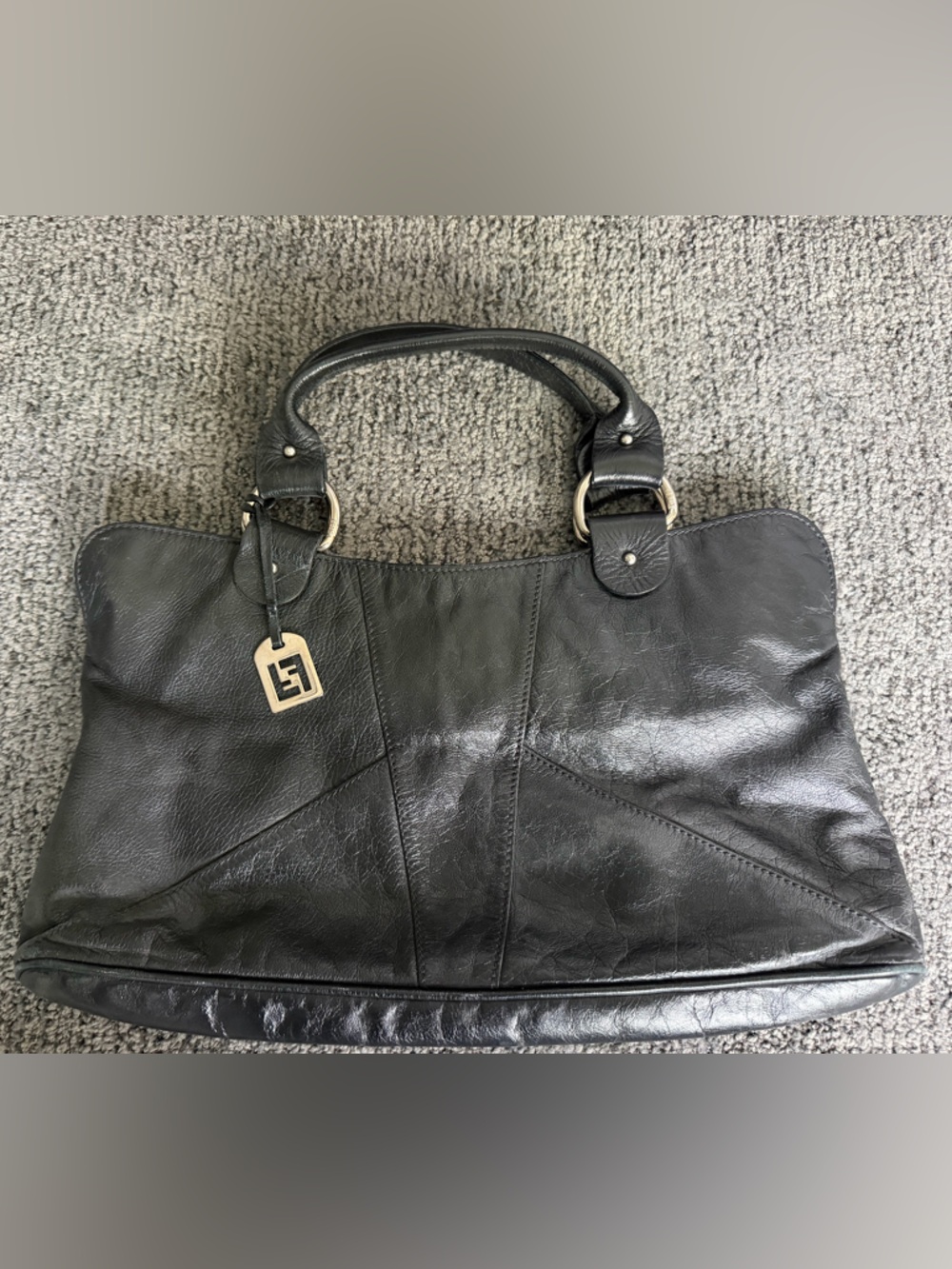 Fendi Black Leather Tote Handbag